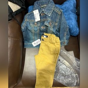 6-9 mo Children’s Place jean jacket and khaki pants BRAND NEW